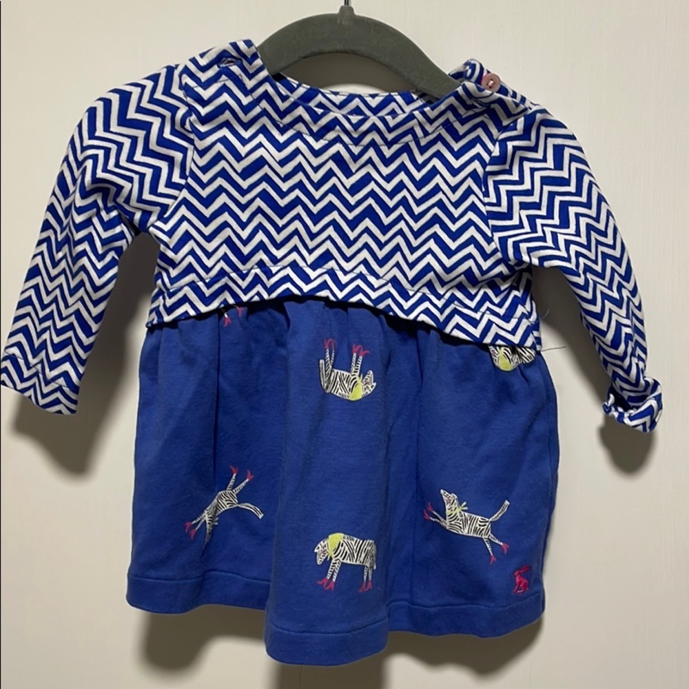 Chevron print blue dress